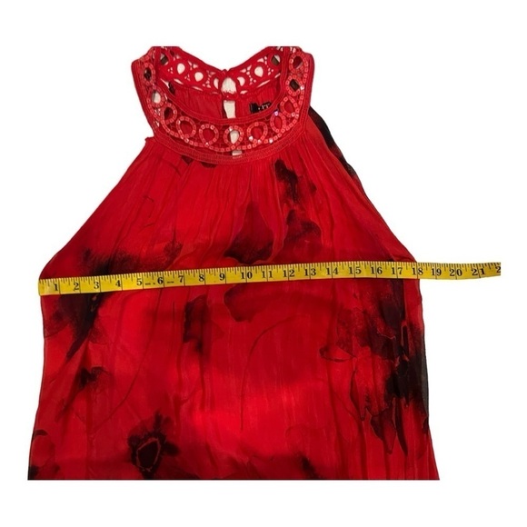 NT by Amati Red Floral Silk Blend Maxi Dress Medium - Picture 9 of 9